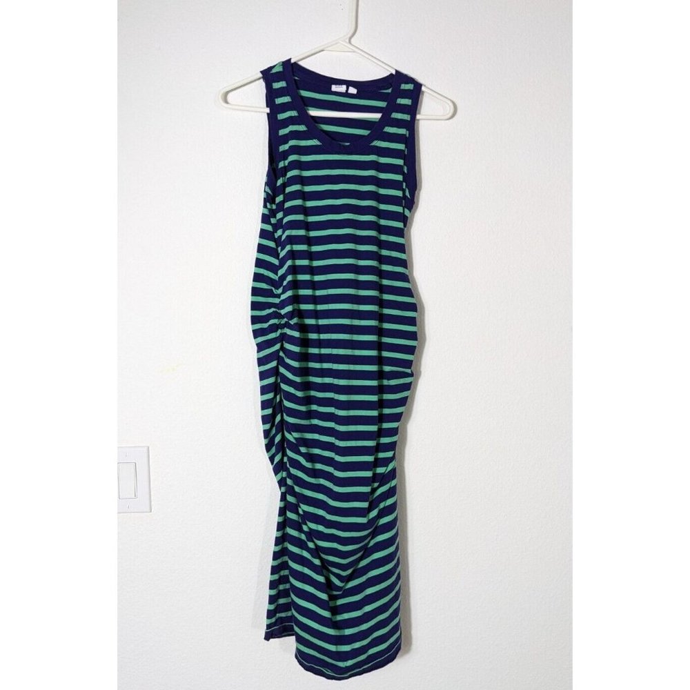 GAP Navy and Teal Striped Midi Tank Dress